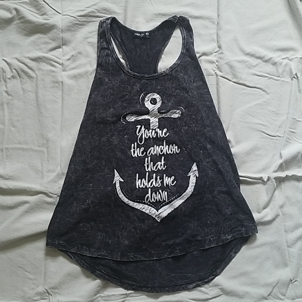 Black Anchor Tank Top